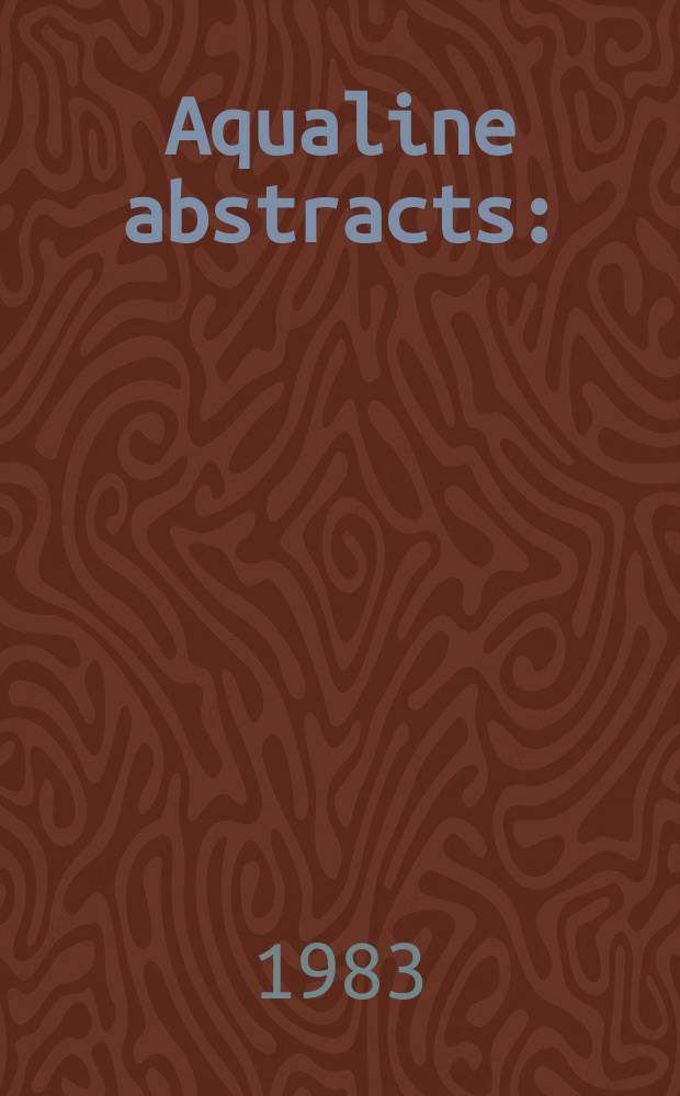 Aqualine abstracts : (Formerly WRC information) Publ. bi-weekly on behalf of the Water research centre. Vol.10, №46