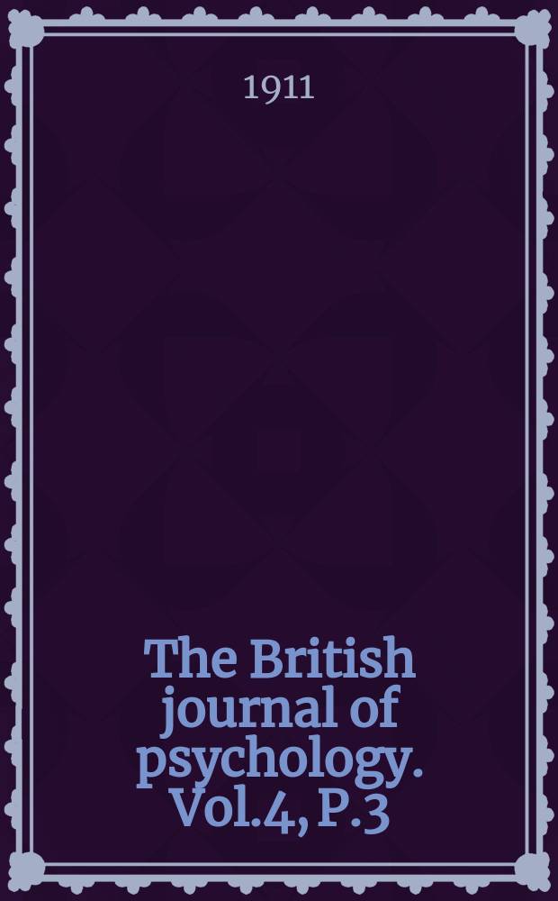 The British journal of psychology. Vol.4, P.3/4