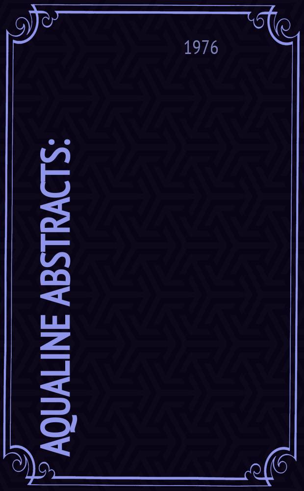 Aqualine abstracts : (Formerly WRC information) Publ. bi-weekly on behalf of the Water research centre. Vol.3, №6