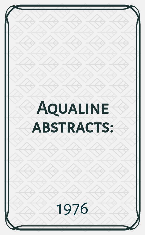Aqualine abstracts : (Formerly WRC information) Publ. bi-weekly on behalf of the Water research centre. Vol.3, №12