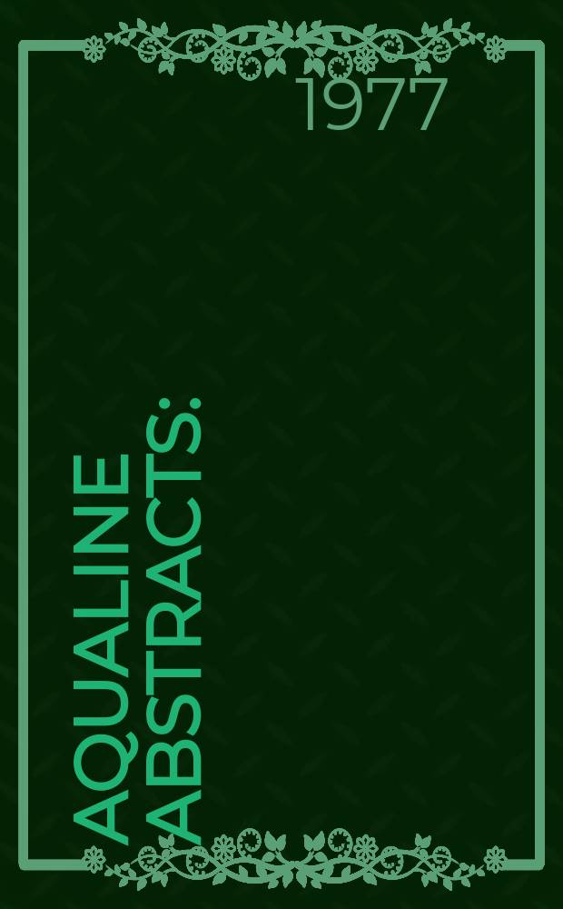 Aqualine abstracts : (Formerly WRC information) Publ. bi-weekly on behalf of the Water research centre. Vol.4, №1