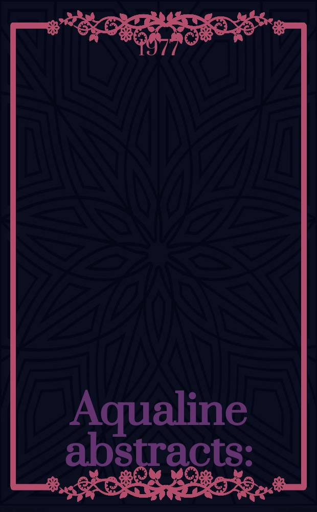 Aqualine abstracts : (Formerly WRC information) Publ. bi-weekly on behalf of the Water research centre. Vol.4, №40
