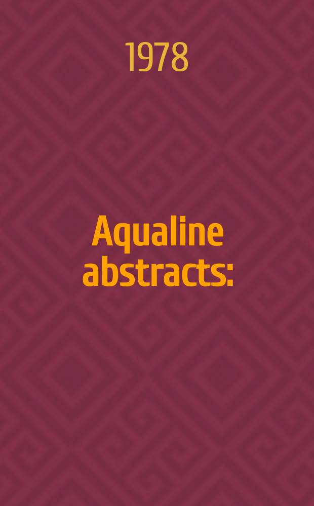 Aqualine abstracts : (Formerly WRC information) Publ. bi-weekly on behalf of the Water research centre. Vol.5, №2
