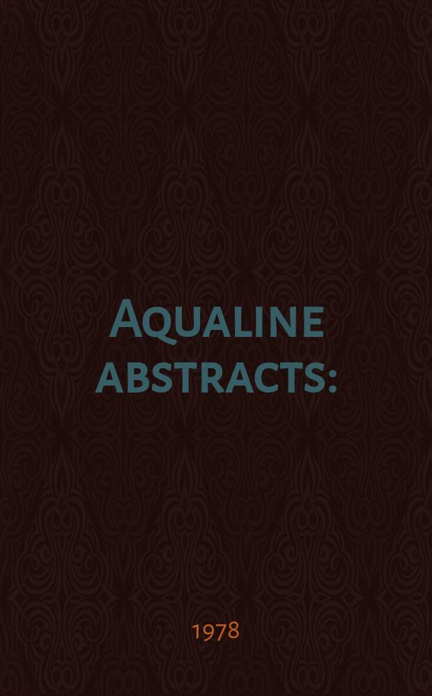 Aqualine abstracts : (Formerly WRC information) Publ. bi-weekly on behalf of the Water research centre. Vol.5, №52