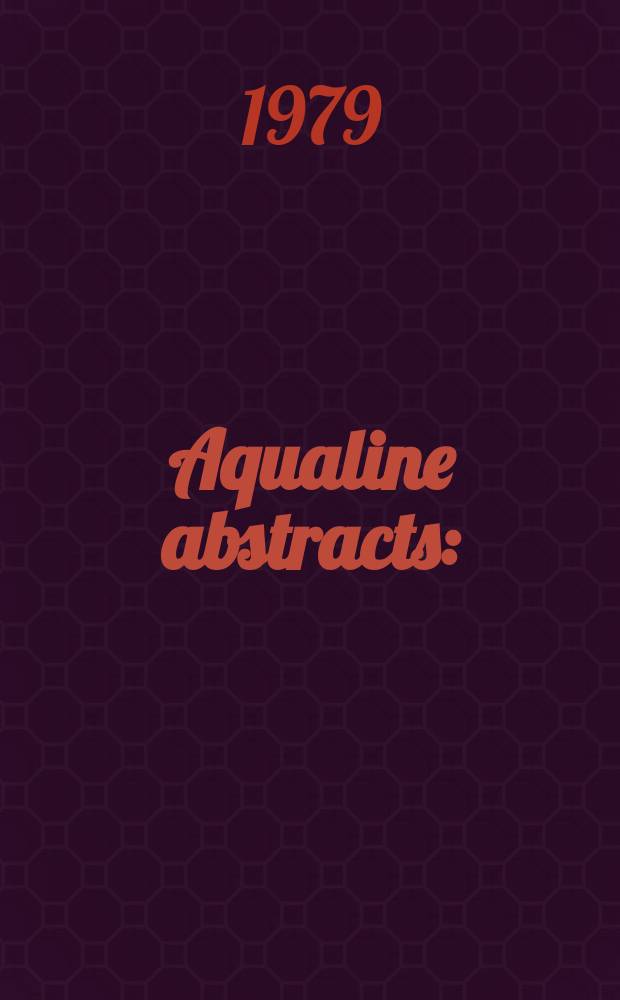 Aqualine abstracts : (Formerly WRC information) Publ. bi-weekly on behalf of the Water research centre. Vol.6, №10