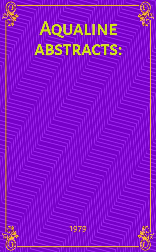Aqualine abstracts : (Formerly WRC information) Publ. bi-weekly on behalf of the Water research centre. Vol.6, №41