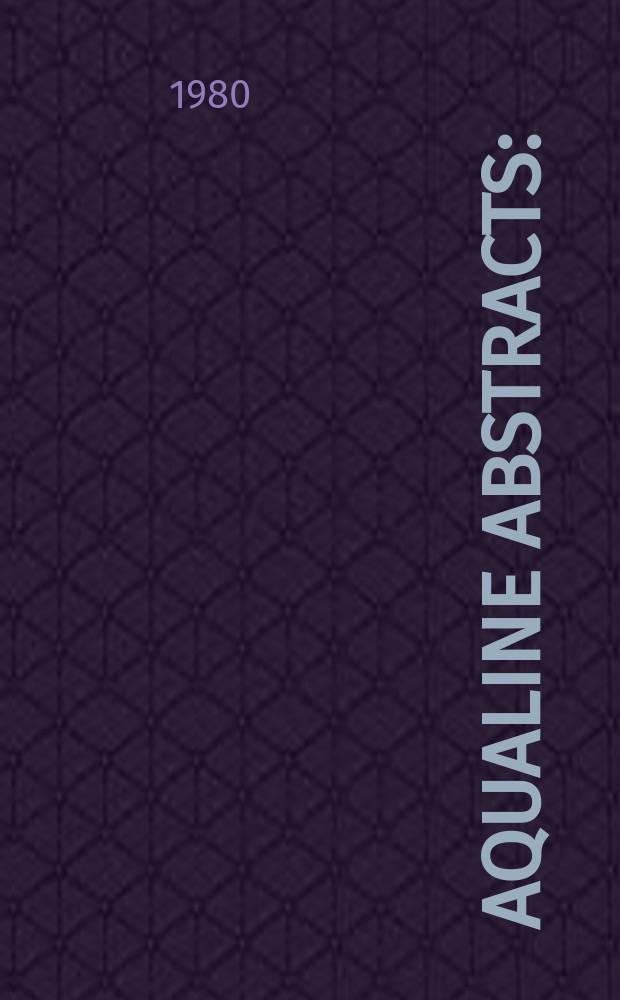 Aqualine abstracts : (Formerly WRC information) Publ. bi-weekly on behalf of the Water research centre. Vol.7, №19