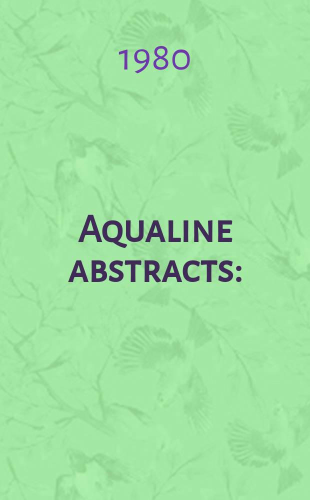 Aqualine abstracts : (Formerly WRC information) Publ. bi-weekly on behalf of the Water research centre. Vol.7, №37