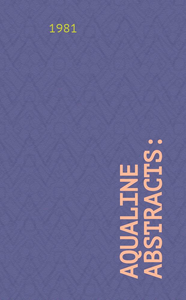 Aqualine abstracts : (Formerly WRC information) Publ. bi-weekly on behalf of the Water research centre. Vol.8, №22
