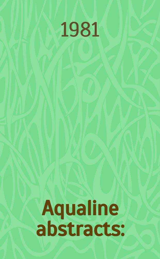 Aqualine abstracts : (Formerly WRC information) Publ. bi-weekly on behalf of the Water research centre. Vol.8, №30