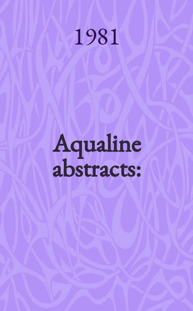 Aqualine abstracts : (Formerly WRC information) Publ. bi-weekly on behalf of the Water research centre. Vol.8, №37