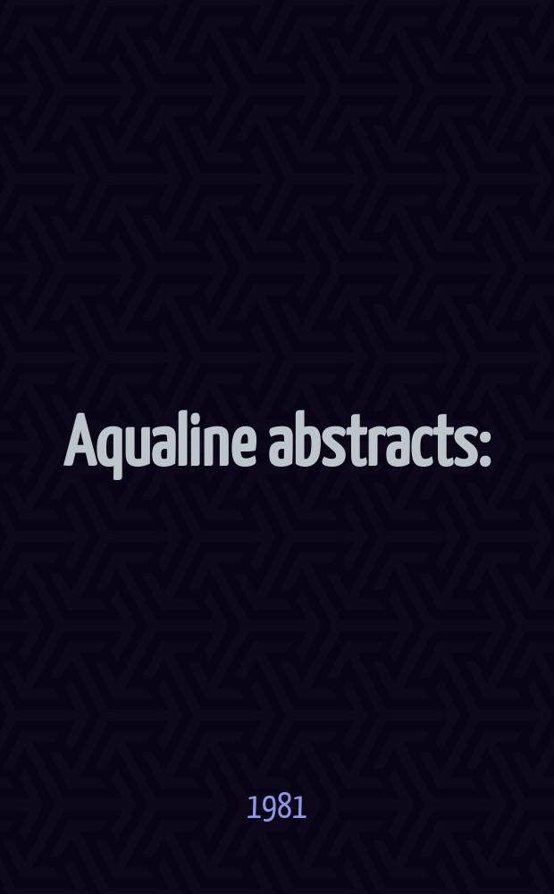 Aqualine abstracts : (Formerly WRC information) Publ. bi-weekly on behalf of the Water research centre. Vol.8, №42