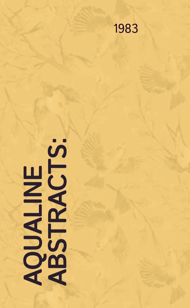 Aqualine abstracts : (Formerly WRC information) Publ. bi-weekly on behalf of the Water research centre. Vol.10, №43