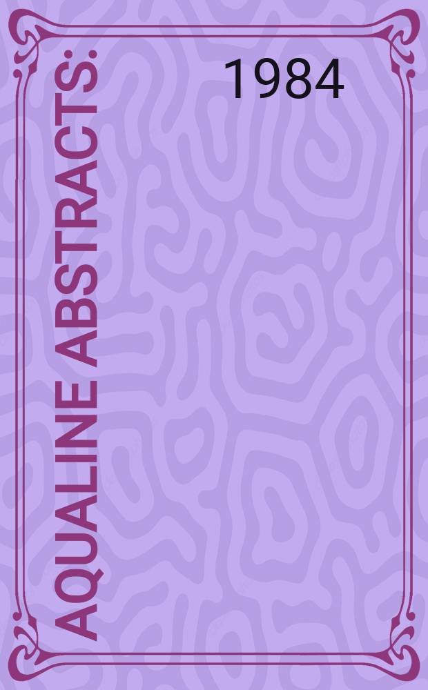 Aqualine abstracts : (Formerly WRC information) Publ. bi-weekly on behalf of the Water research centre. Vol.11, №19