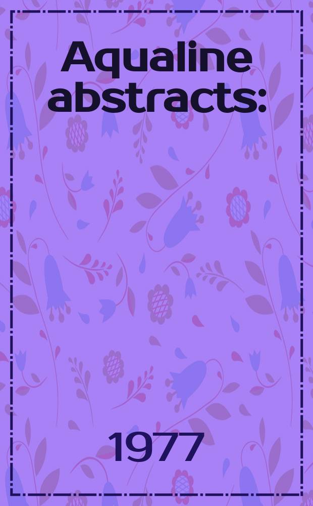 Aqualine abstracts : (Formerly WRC information) Publ. bi-weekly on behalf of the Water research centre. Vol.4, №52