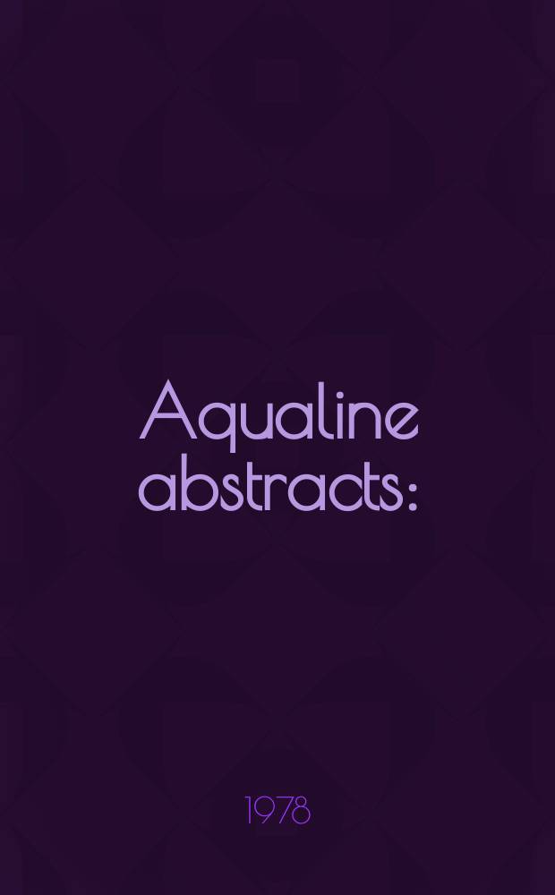 Aqualine abstracts : (Formerly WRC information) Publ. bi-weekly on behalf of the Water research centre. Vol.5, №3
