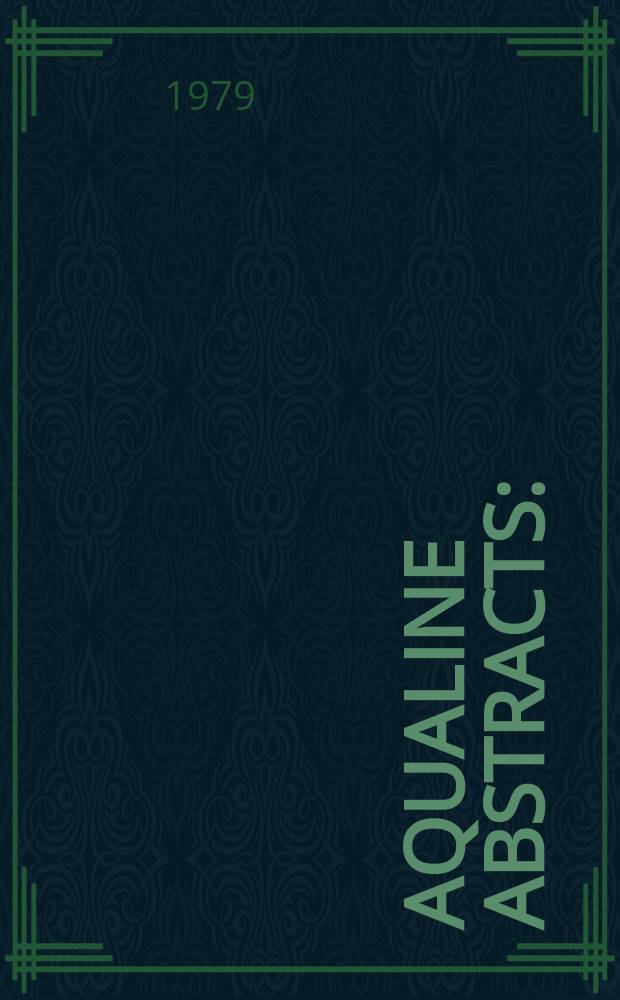 Aqualine abstracts : (Formerly WRC information) Publ. bi-weekly on behalf of the Water research centre. Vol.6, №8