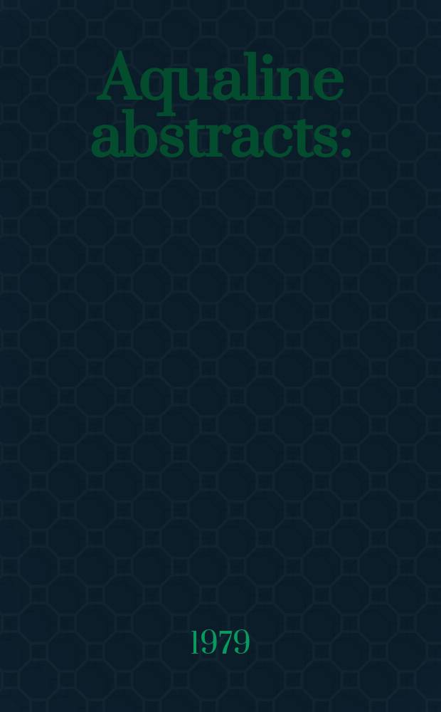 Aqualine abstracts : (Formerly WRC information) Publ. bi-weekly on behalf of the Water research centre. Vol.6, №16