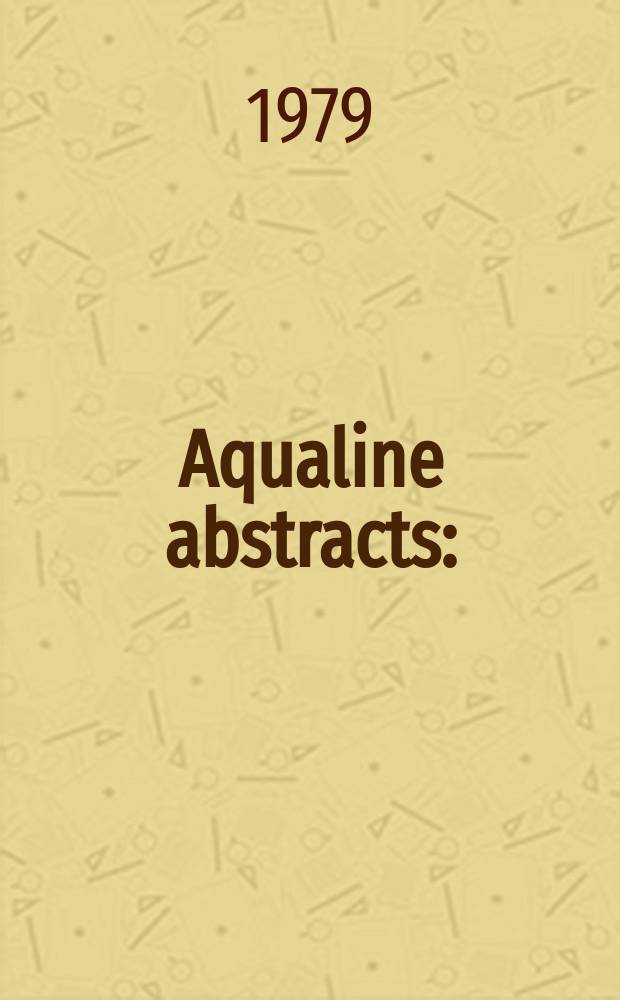 Aqualine abstracts : (Formerly WRC information) Publ. bi-weekly on behalf of the Water research centre. Vol.6, №20