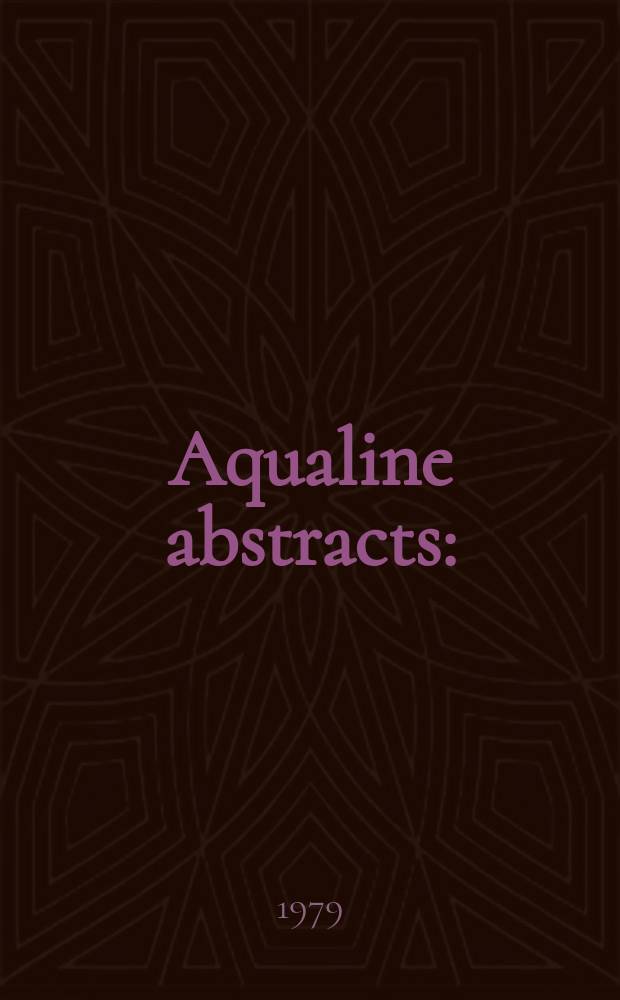 Aqualine abstracts : (Formerly WRC information) Publ. bi-weekly on behalf of the Water research centre. Vol.6, №23