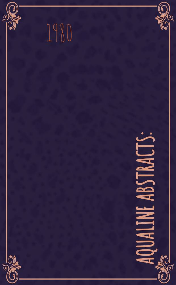 Aqualine abstracts : (Formerly WRC information) Publ. bi-weekly on behalf of the Water research centre. Vol.7, №10
