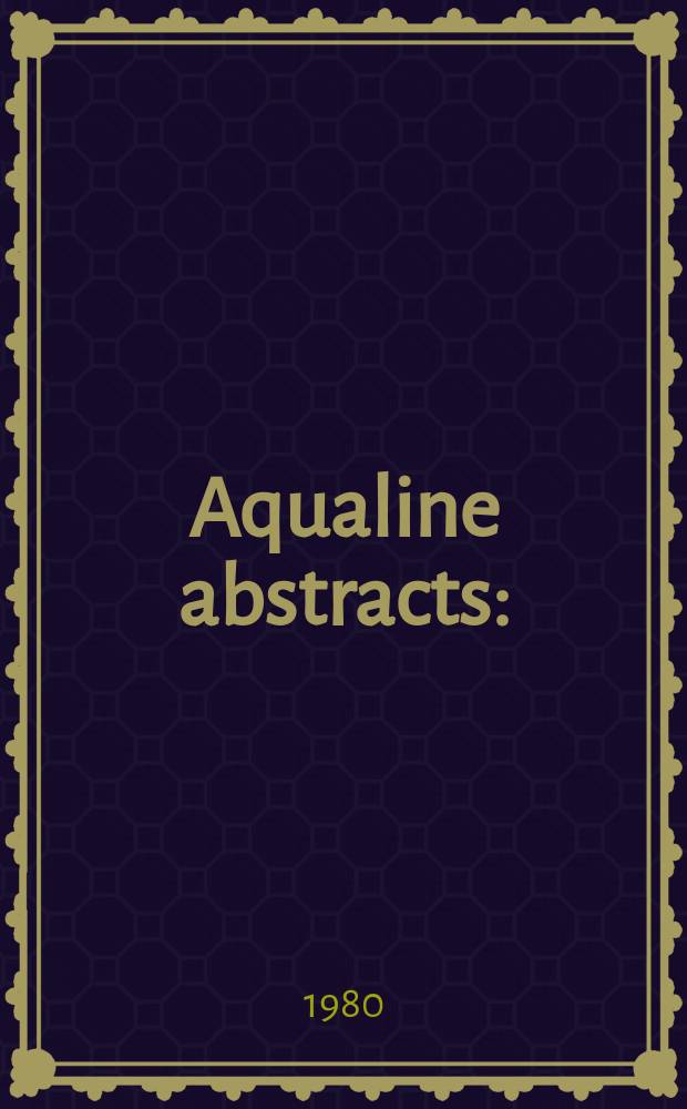 Aqualine abstracts : (Formerly WRC information) Publ. bi-weekly on behalf of the Water research centre. Vol.7, №27