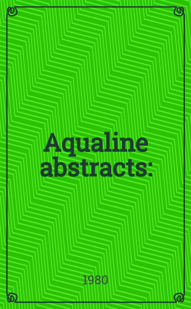 Aqualine abstracts : (Formerly WRC information) Publ. bi-weekly on behalf of the Water research centre. Vol.7, №48