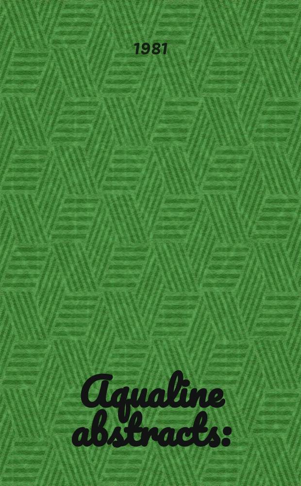 Aqualine abstracts : (Formerly WRC information) Publ. bi-weekly on behalf of the Water research centre. Vol.8, №25