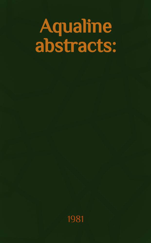 Aqualine abstracts : (Formerly WRC information) Publ. bi-weekly on behalf of the Water research centre. Vol.8, №27