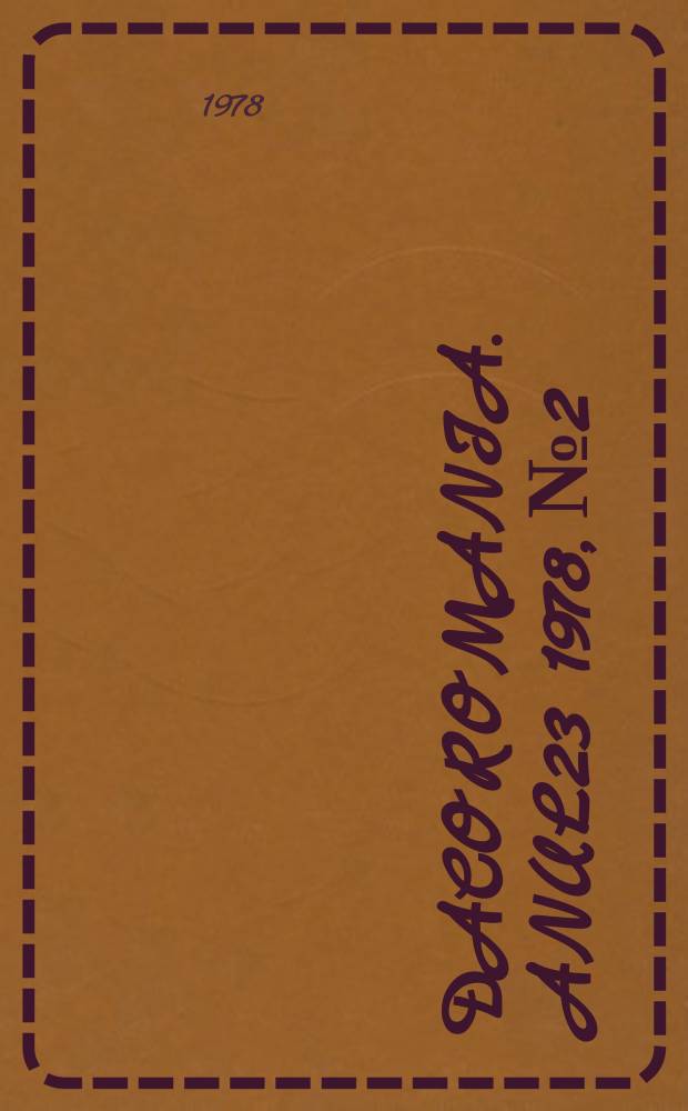 Dacoromania. Anul23 1978, №2