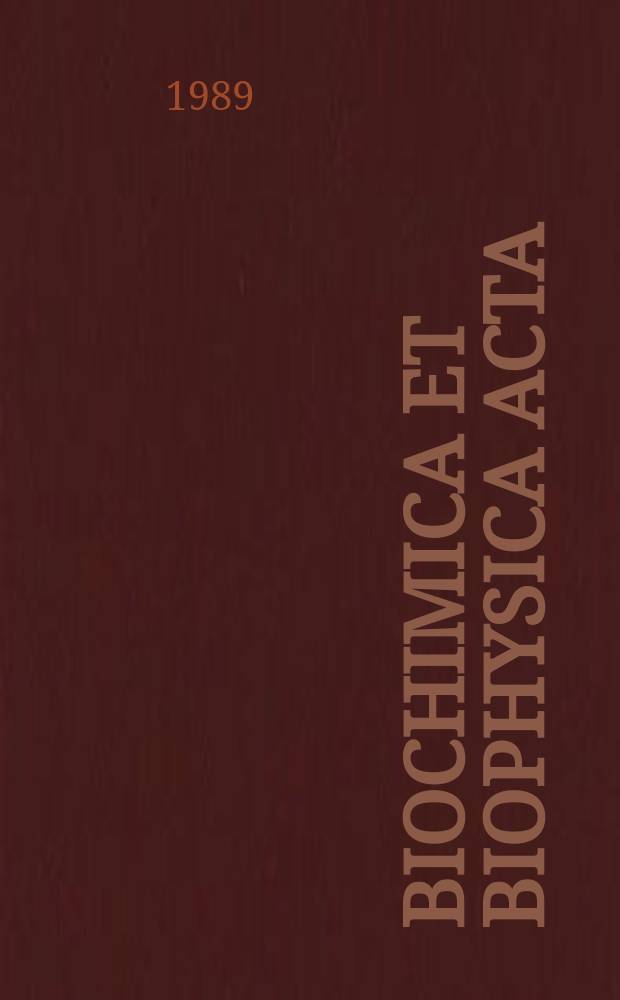 Biochimica et biophysica acta : International journal of biochemistry and biophysics. Vol.975, №2