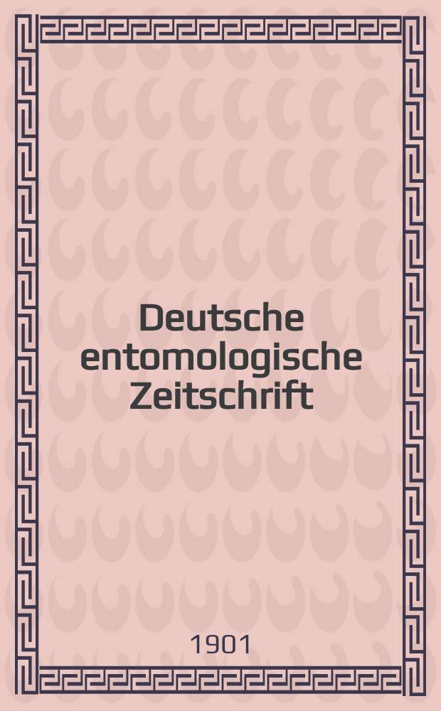 Deutsche entomologische Zeitschrift : Hrsg. von der Deutschen entomologischen Gesellschaft (bisher "Berliner entomologischer verein"). 1900, H.2