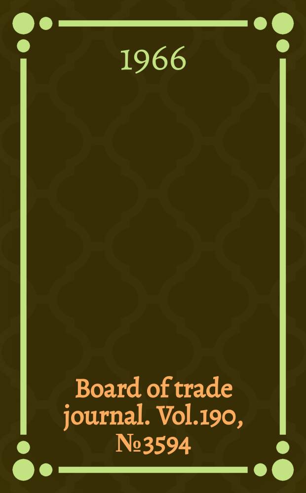 Board of trade journal. Vol.190, №3594