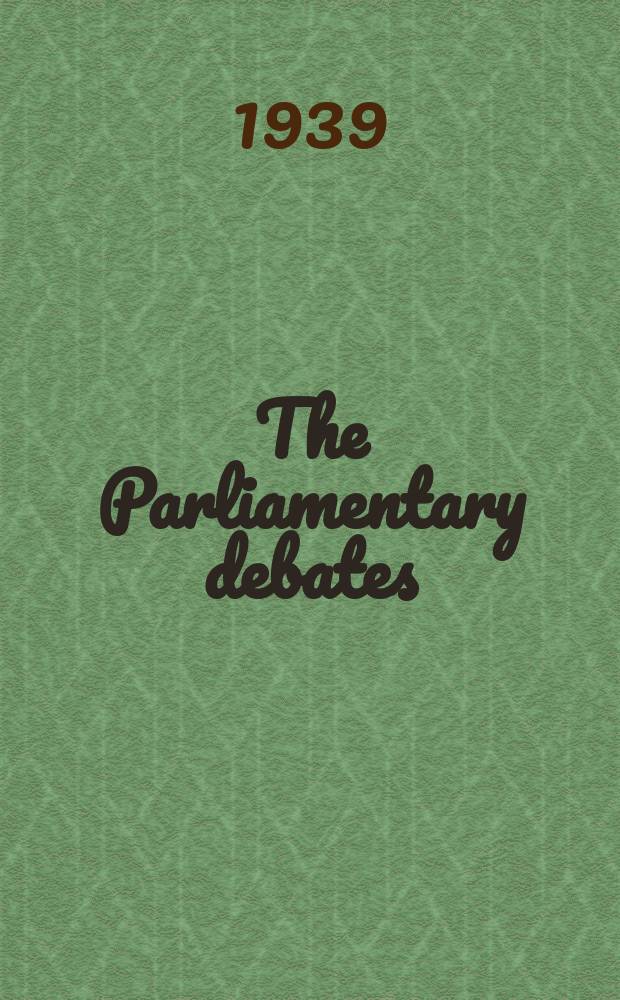 The Parliamentary debates (Hansard) : Official report ... of the ...Parliament of the United Kingdom of Great Britain and Northern Ireland. Vol.351, №161