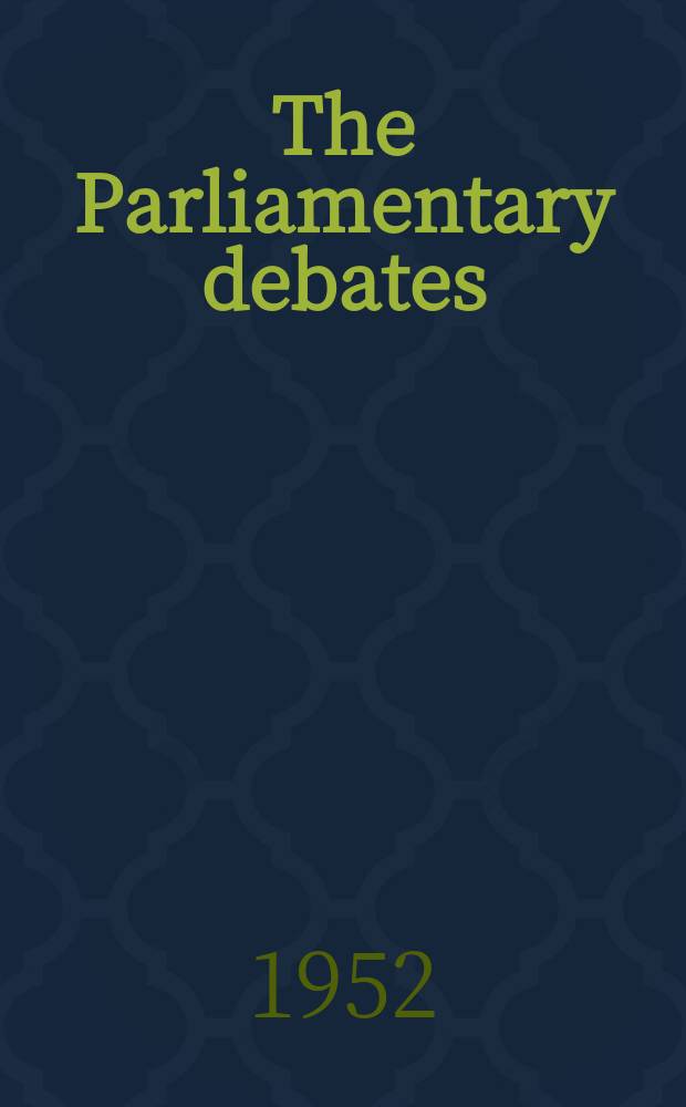 The Parliamentary debates (Hansard) : Official report ... of the ...Parliament of the United Kingdom of Great Britain and Northern Ireland. Vol.498, №68