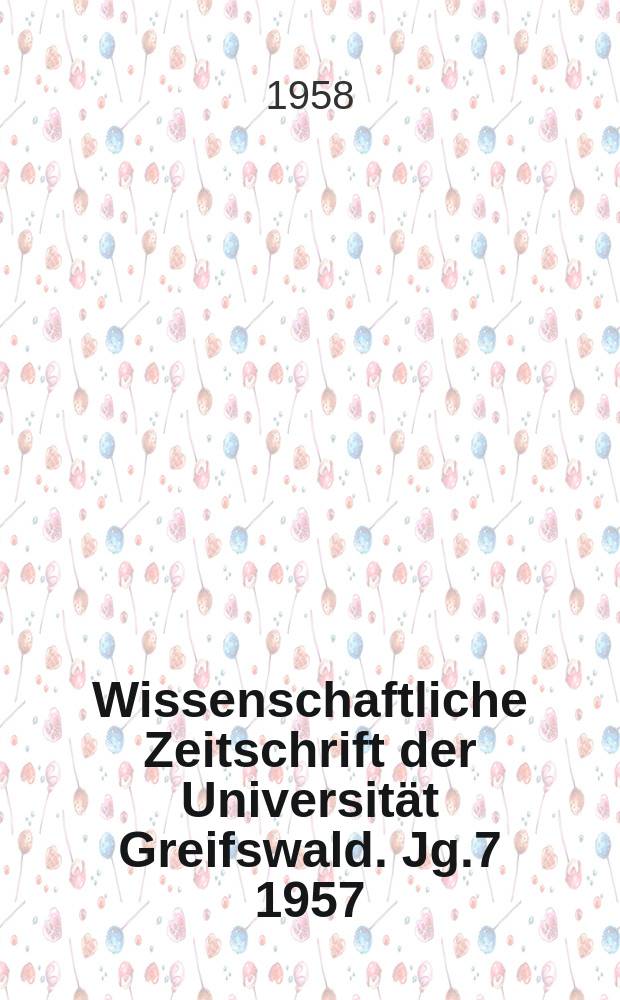 Wissenschaftliche Zeitschrift der Universität Greifswald. Jg.7 1957/1958, №1/2