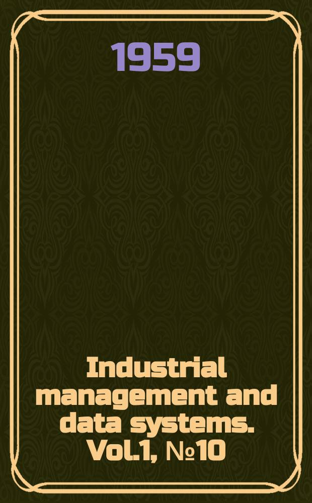 Industrial management and data systems. Vol.1, №10