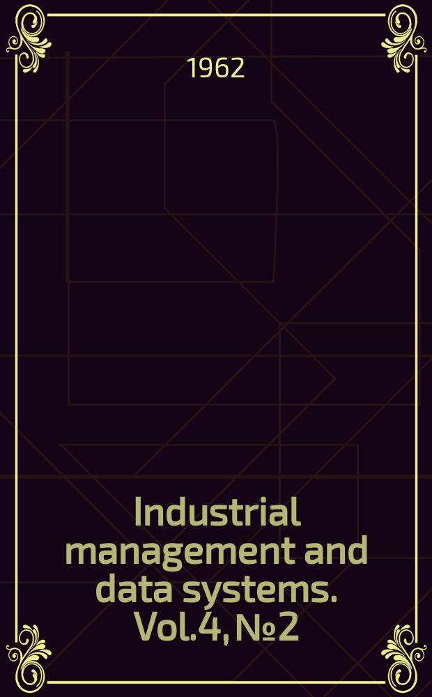 Industrial management and data systems. Vol.4, №2