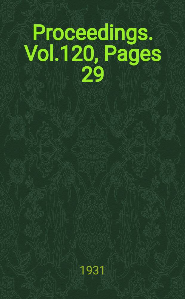 Proceedings. Vol.120, Pages 29