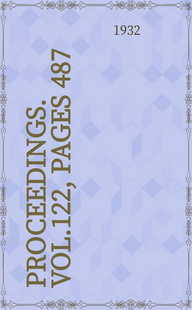 Proceedings. Vol.122, Pages 487