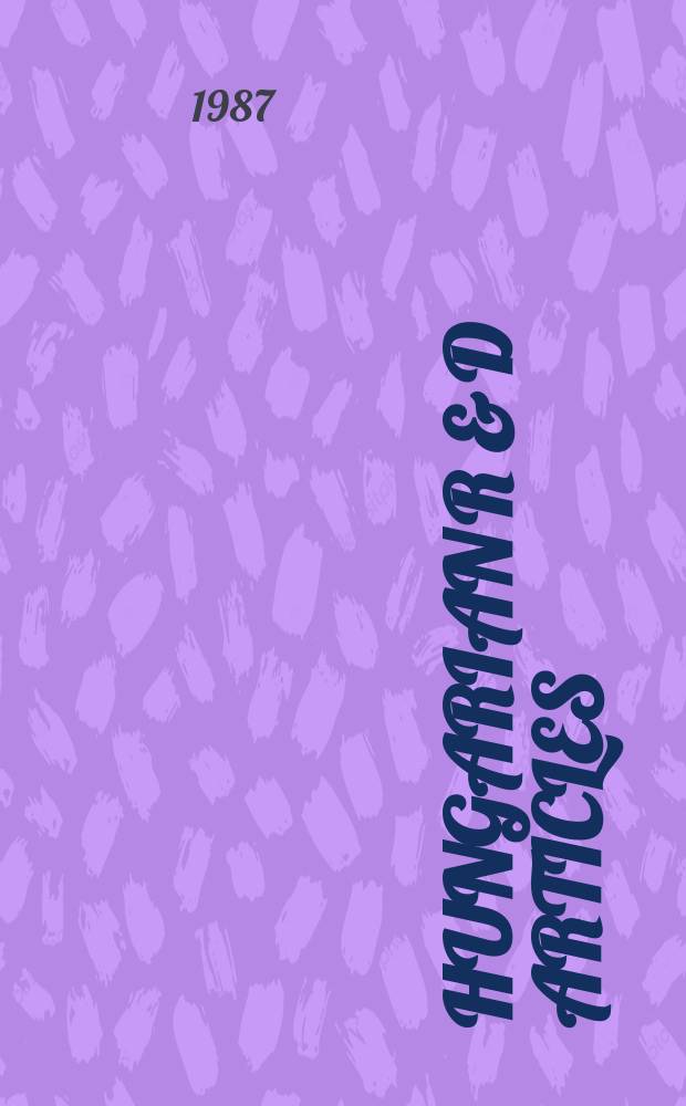 Hungarian R & D articles : Science a. technology. Vol.3, №4