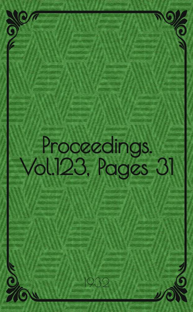 Proceedings. Vol.123, Pages 31