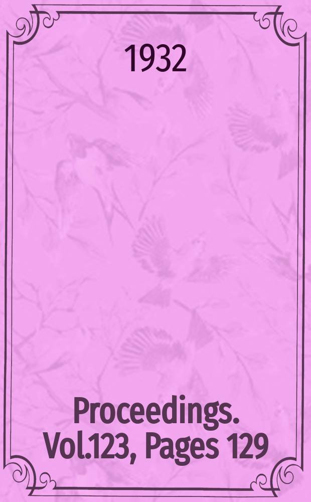 Proceedings. Vol.123, Pages 129