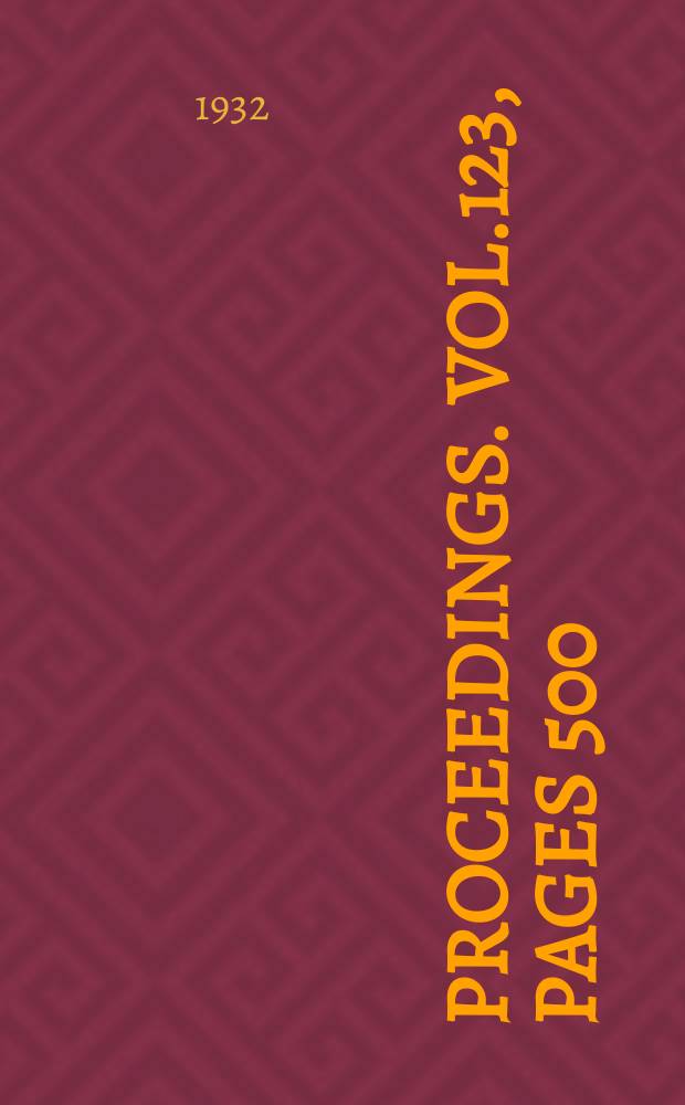 Proceedings. Vol.123, Pages 500