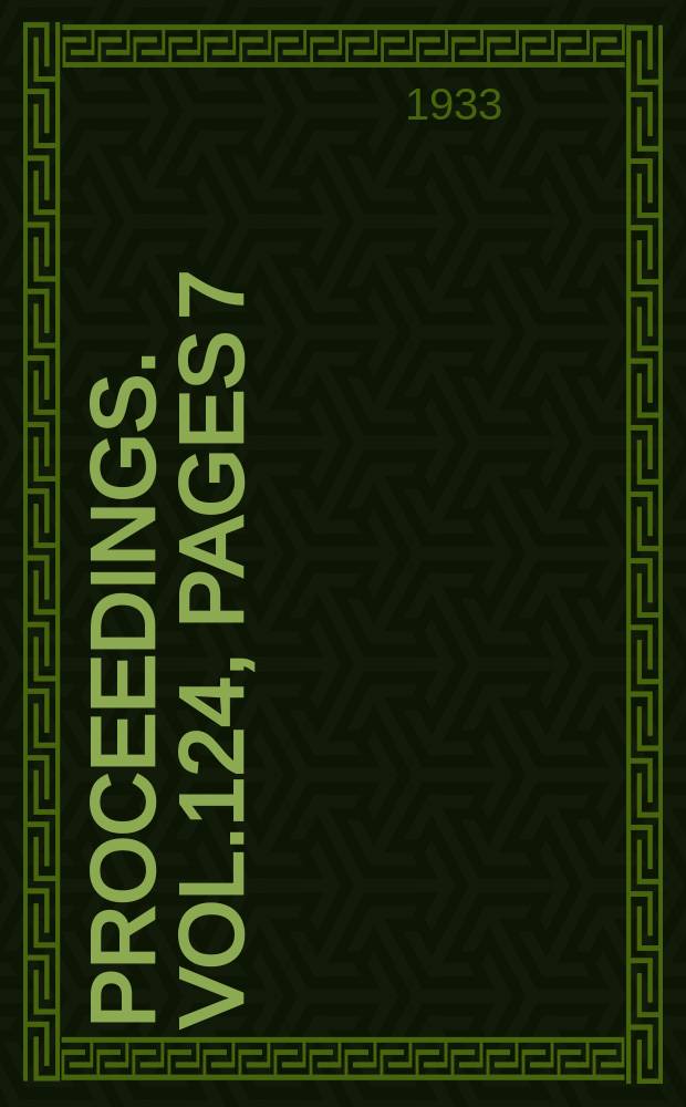 Proceedings. Vol.124, Pages 7