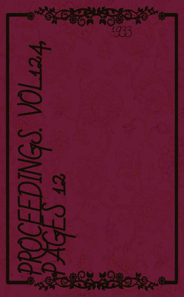 Proceedings. Vol.124, Pages 12