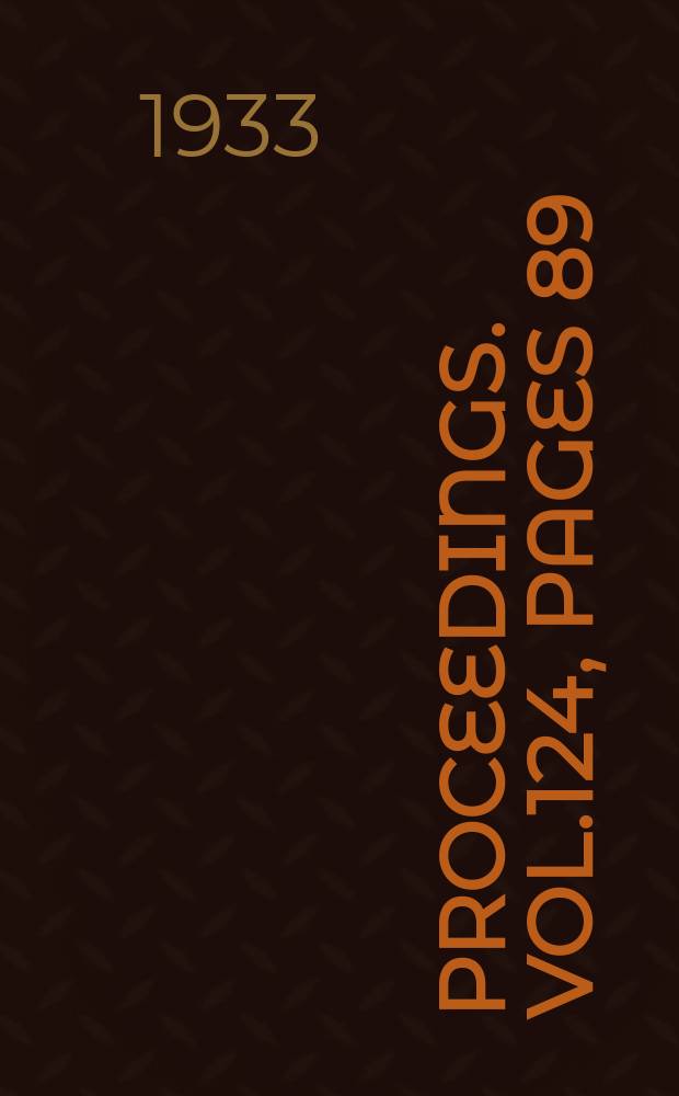 Proceedings. Vol.124, Pages 89