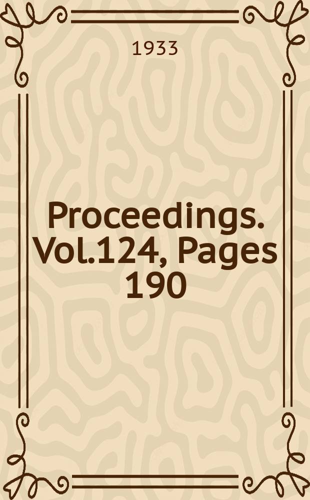 Proceedings. Vol.124, Pages 190