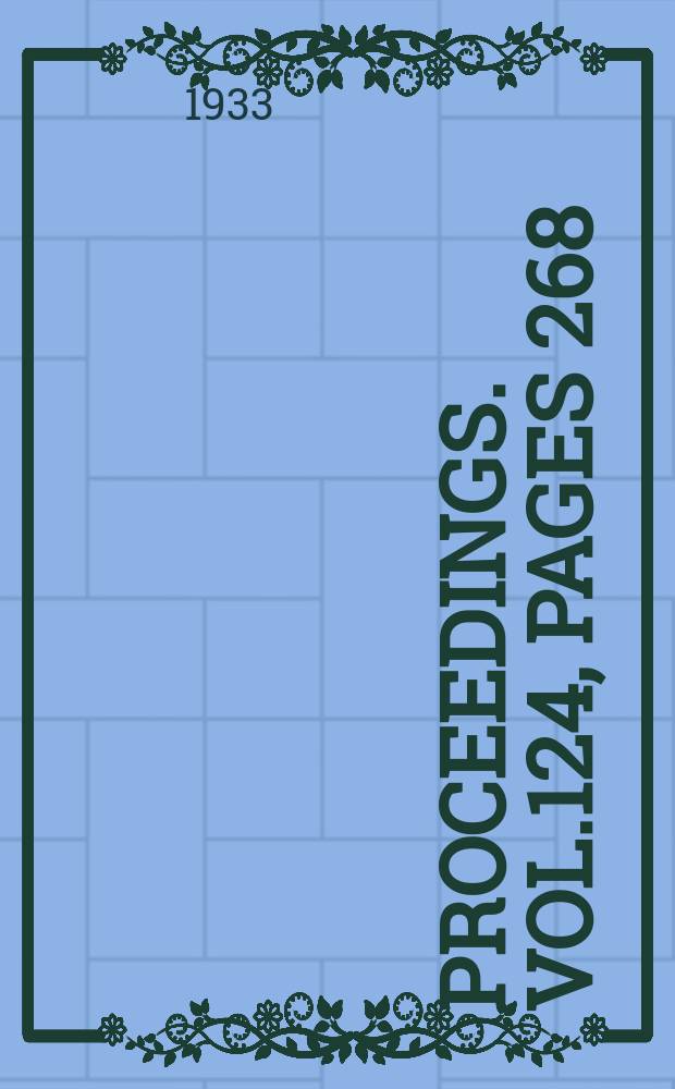 Proceedings. Vol.124, Pages 268