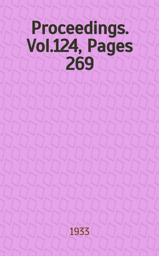 Proceedings. Vol.124, Pages 269